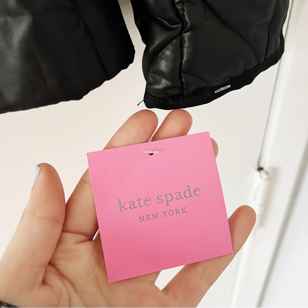 NWT Kate Spade New York Quilted Short Belter Puffer Jacket with Rollout Hood - Picture 5 of 10